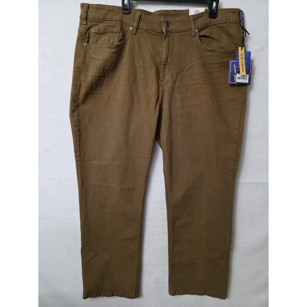 VTG 1946 Soft Comfort Jeans Men's 40x32 Brown Slim Straight Fit NEW Luxury NWT